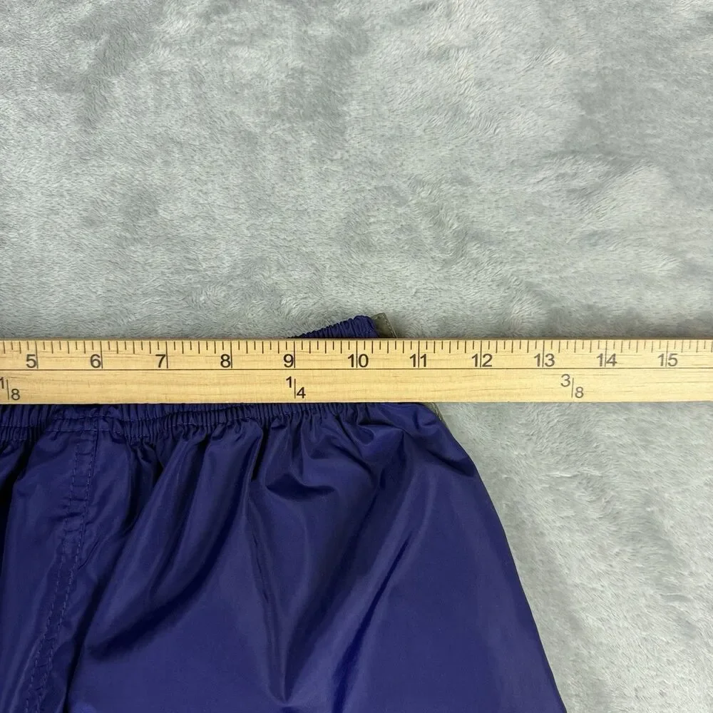 Vintage 90s Nike Nylon Track Pants Purple Gray Side Zip Snap Hem Women’s S